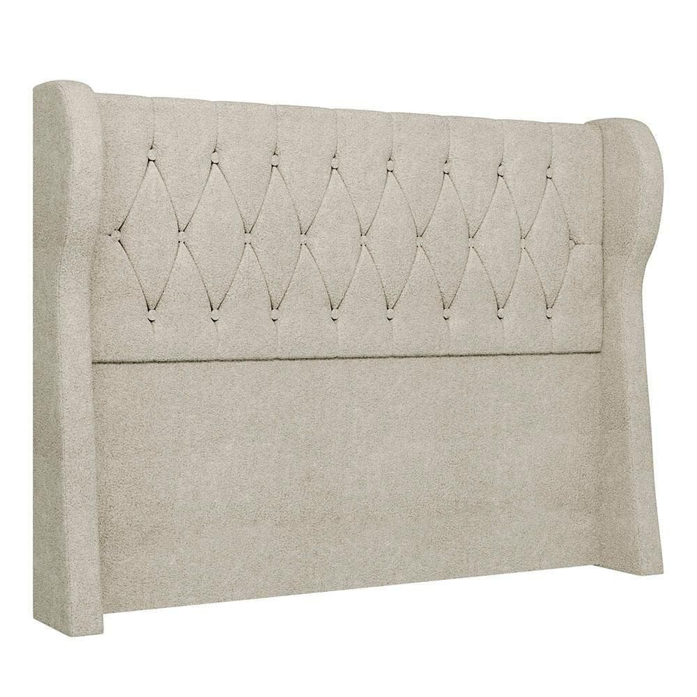 Cabeceira Casal King Cama 195cm Malva I02 Bouclê Bege - Mpozenato