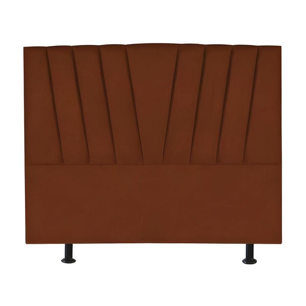Cabeceira Estofada Cama King 195 Cm Ariel Veludo Terracota