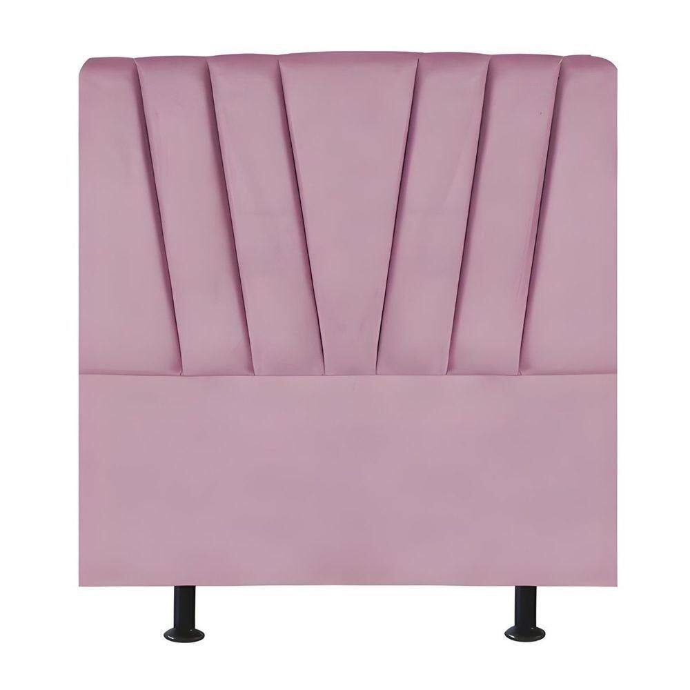 Cabeceira Estofada Cama Solteiro 100 Cm Ariel Suede Rosa