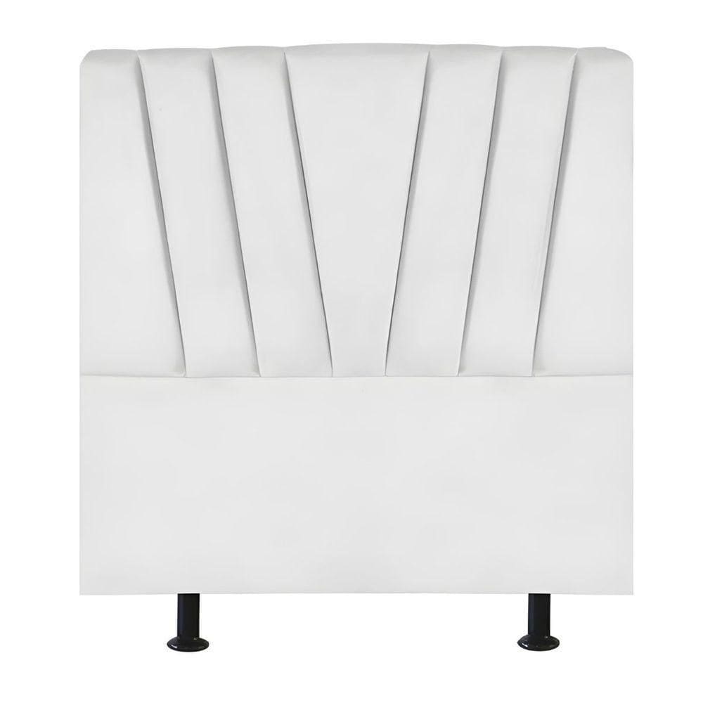 Cabeceira Estofada Cama Solteiro 100 Cm Ariel Suede Branco