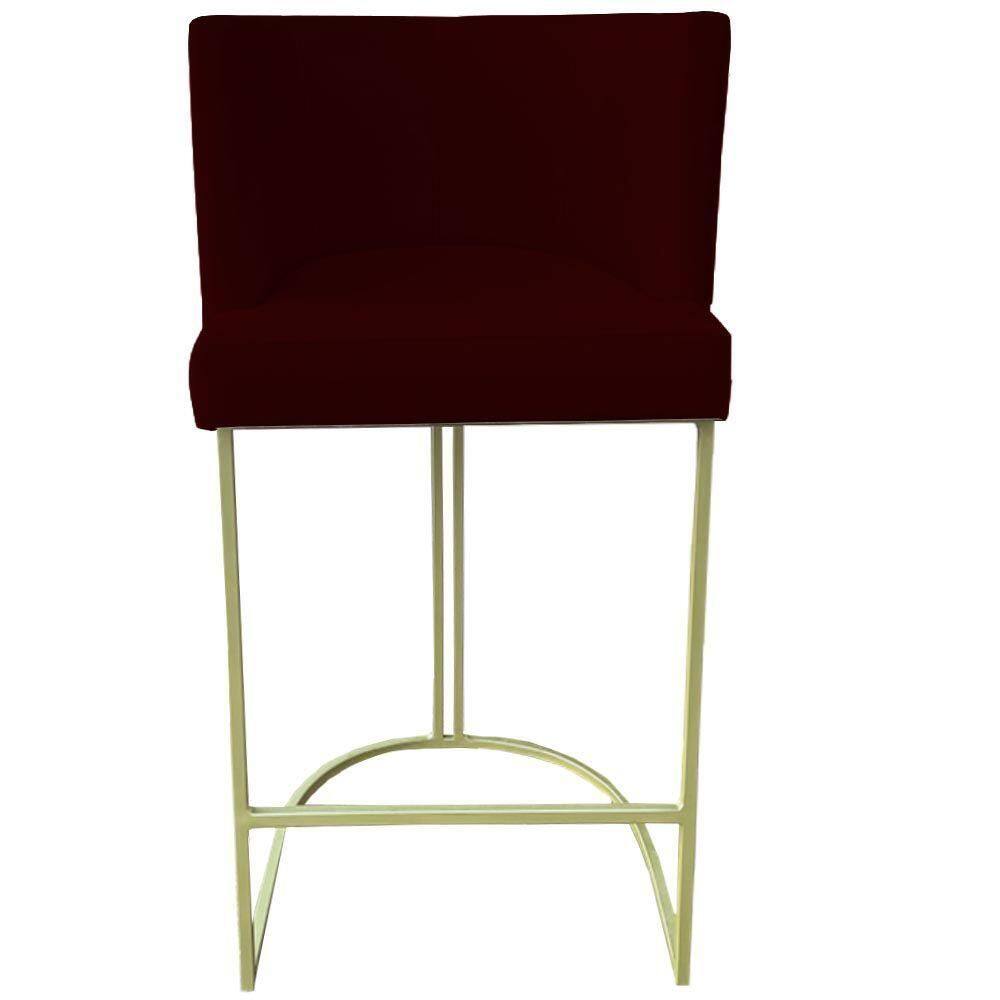 Banqueta Toquio Base De Ferro Sued Marsala D`classe Decor