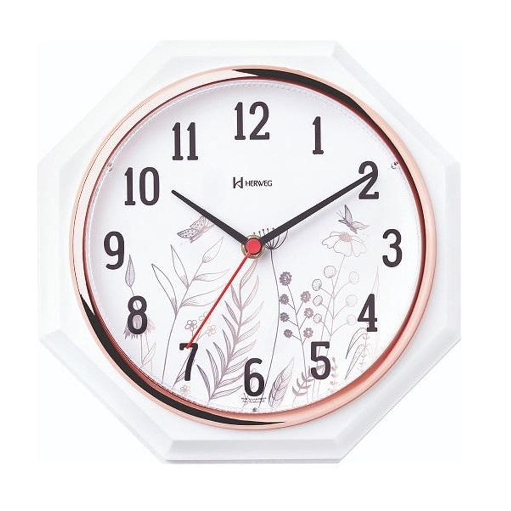 Relógio De Parede Decorativo Rosé 24 Cm Herweg 660029-309