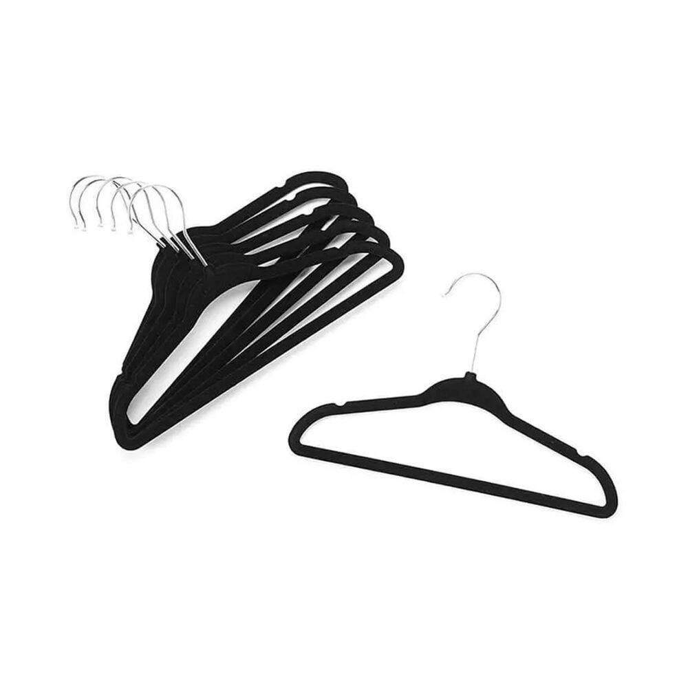 Cabide de Veludo Preto Slim Cava Lingerie Roupa Pequena 10un