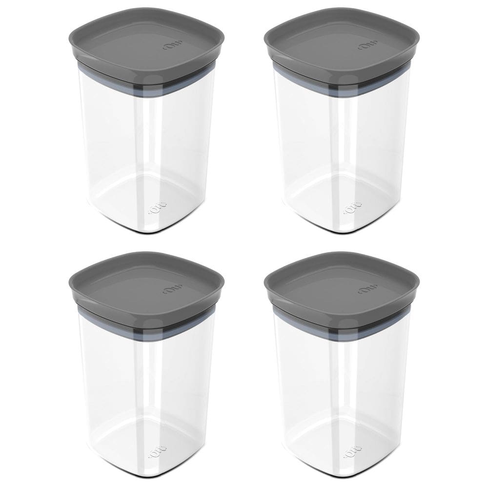 Conjunto de 4 Potes Hermético Block Cinza 1L - Ou