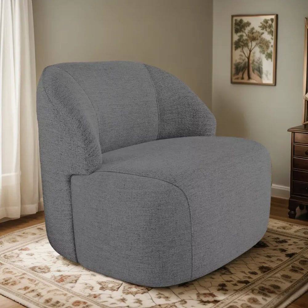 Poltrona Organica Decorativa Eloa Linho Cinza - Londrilar