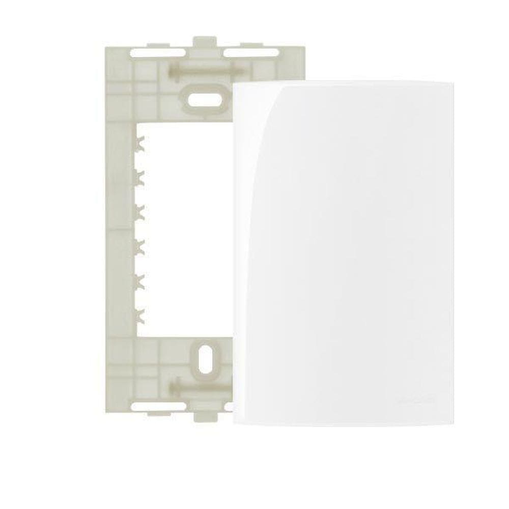Conjunto De Placa + Suporte 4X2 Cega Sleek Branco Margirius