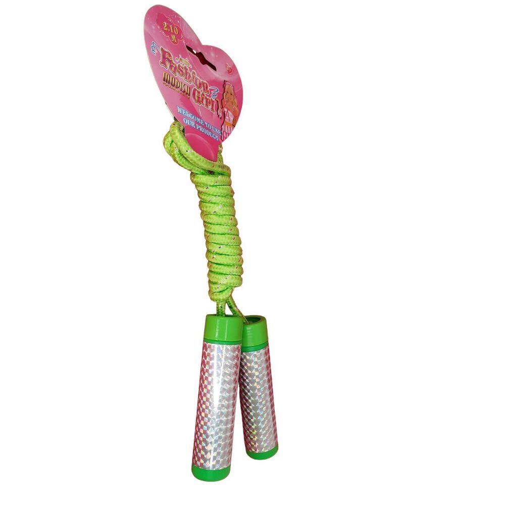 Brinquedo Corda De Pular Infantil Colorida Com Brilho 2.10M