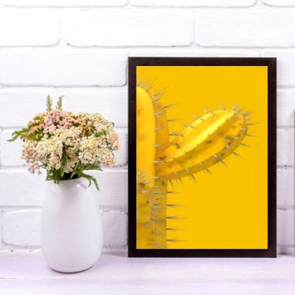 Quadro Decorativo Cacto Amarelo 24X18Cm