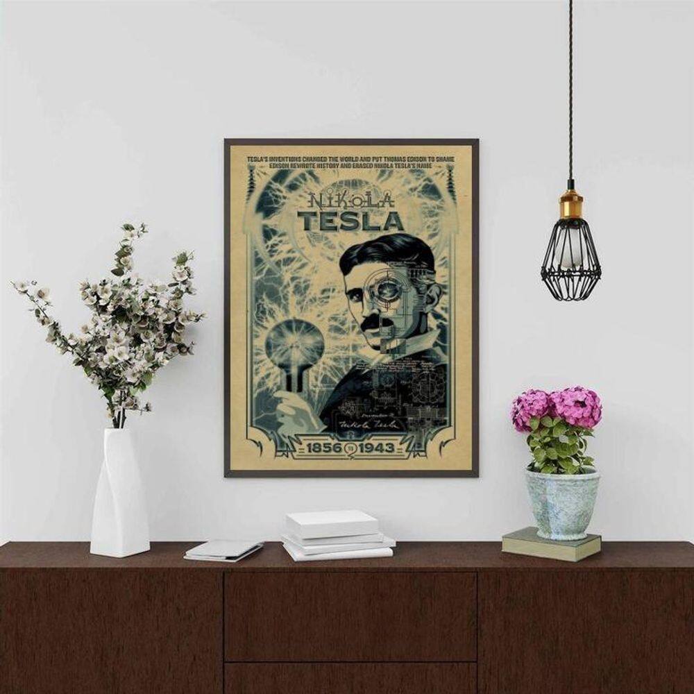 Quadro Decorativo Nikola Tesla 24X18Cm