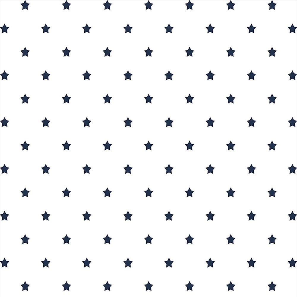 Kit 4 Rolos Papel De Parede Adesivo Poá Estrela Azul 3,0M