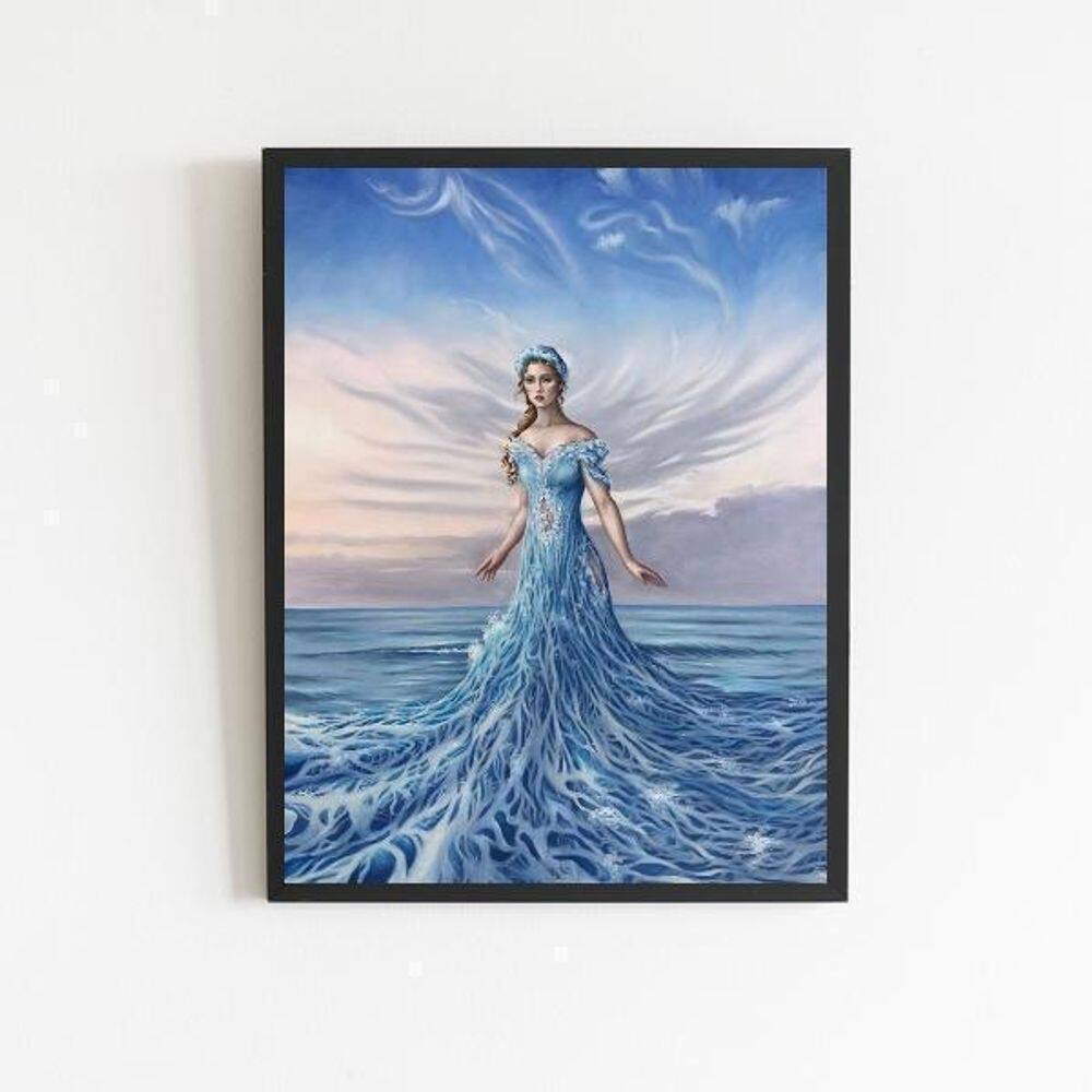 Quadro Decorativo Figura Iemanjá 45X34Cm Preta