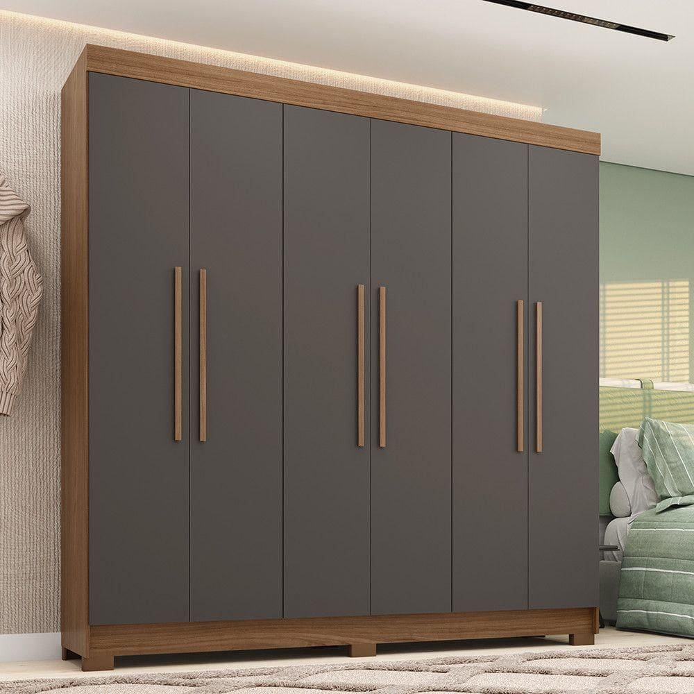 Guarda-roupa Casal 194,40cm 6 Portas 2 Gavetas Horácio