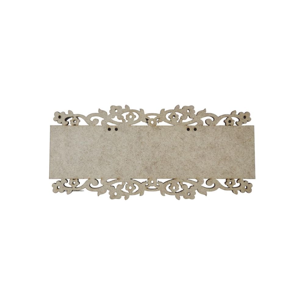 Placa Mdf Cru Artesanato Design Retangular Flores 40Cm