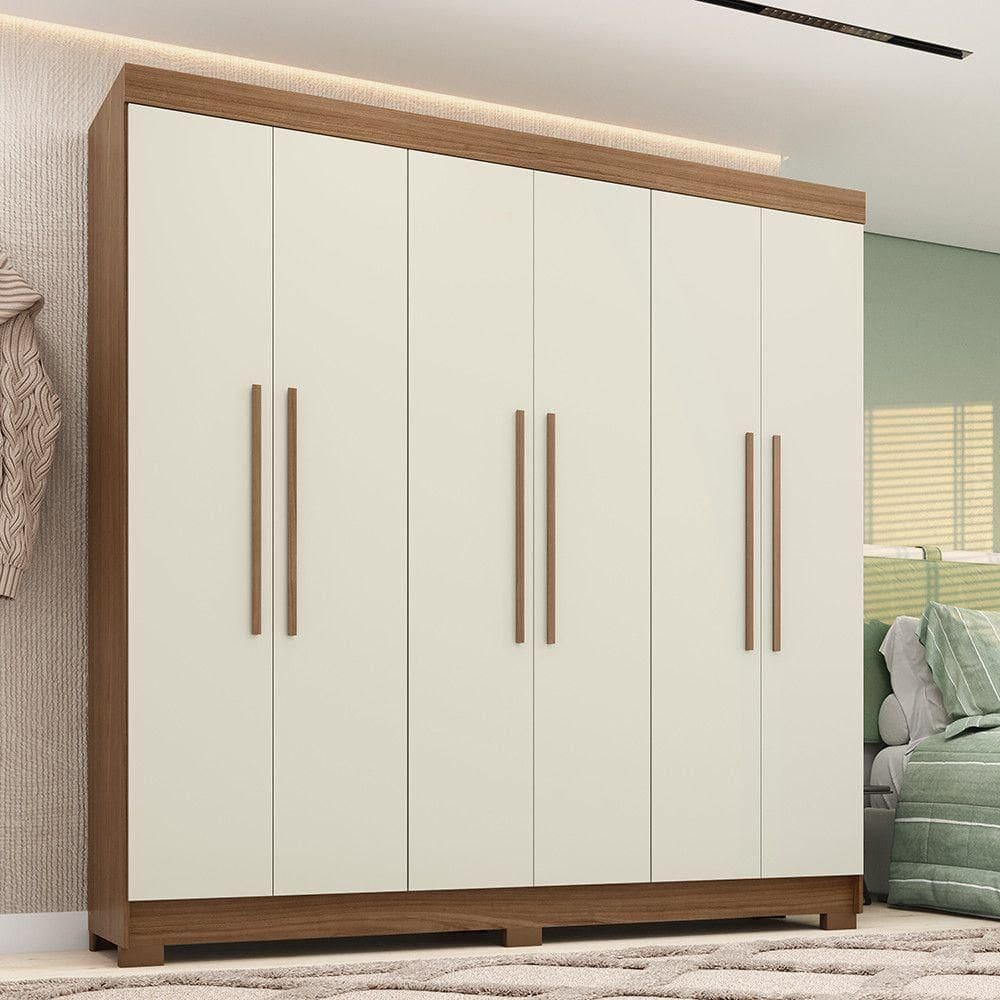Guarda-roupa Casal 194,40cm 6 Portas 2 Gavetas Horácio