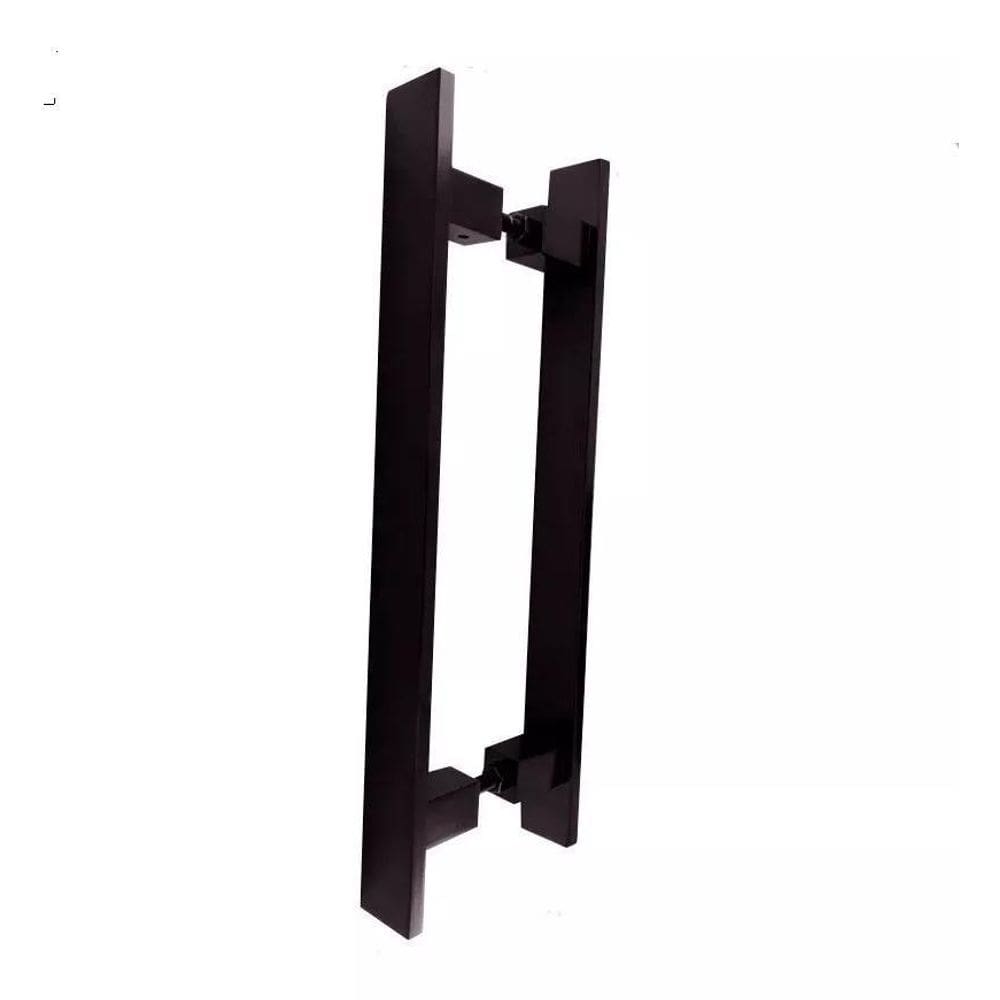 Puxador Porta Pivotante Inox Preto Reto Italy - 80 Cm