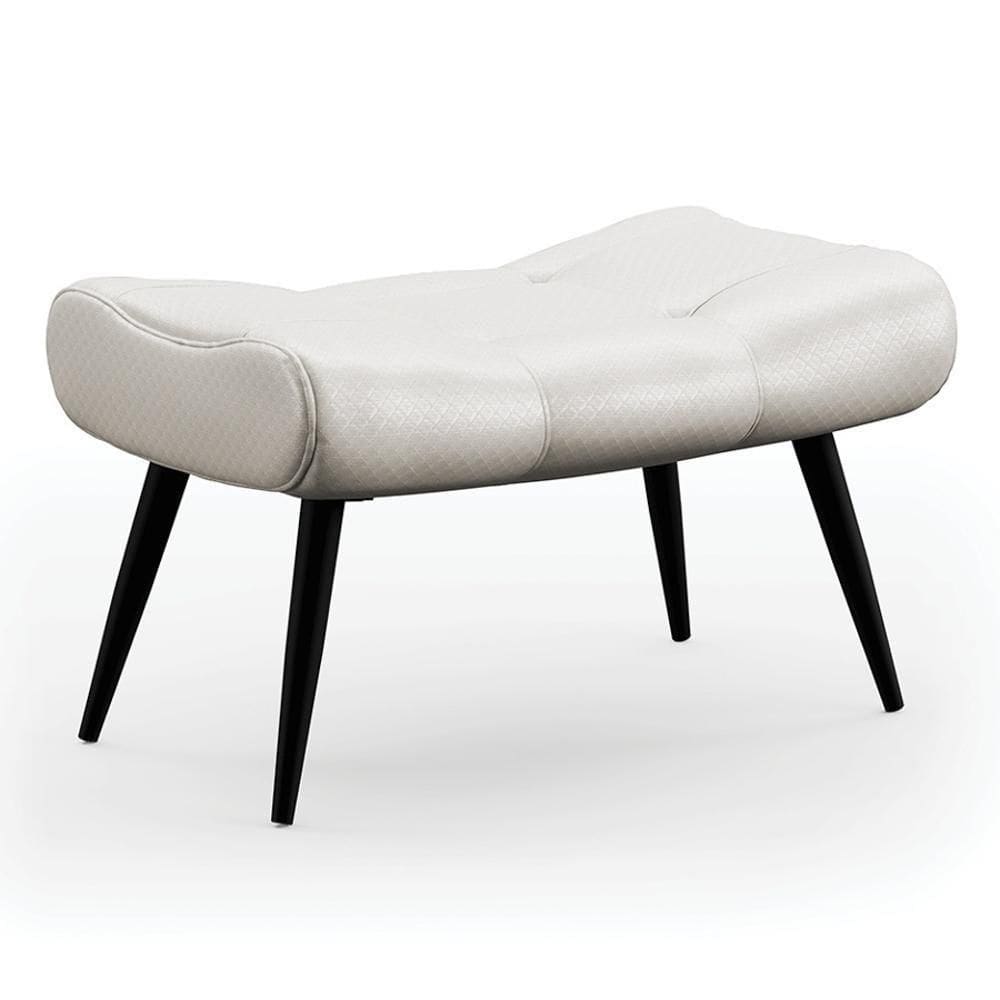 Puff Decorativo Para Sala De Estar Pés Palito Lord Facto Prata - Ibiza