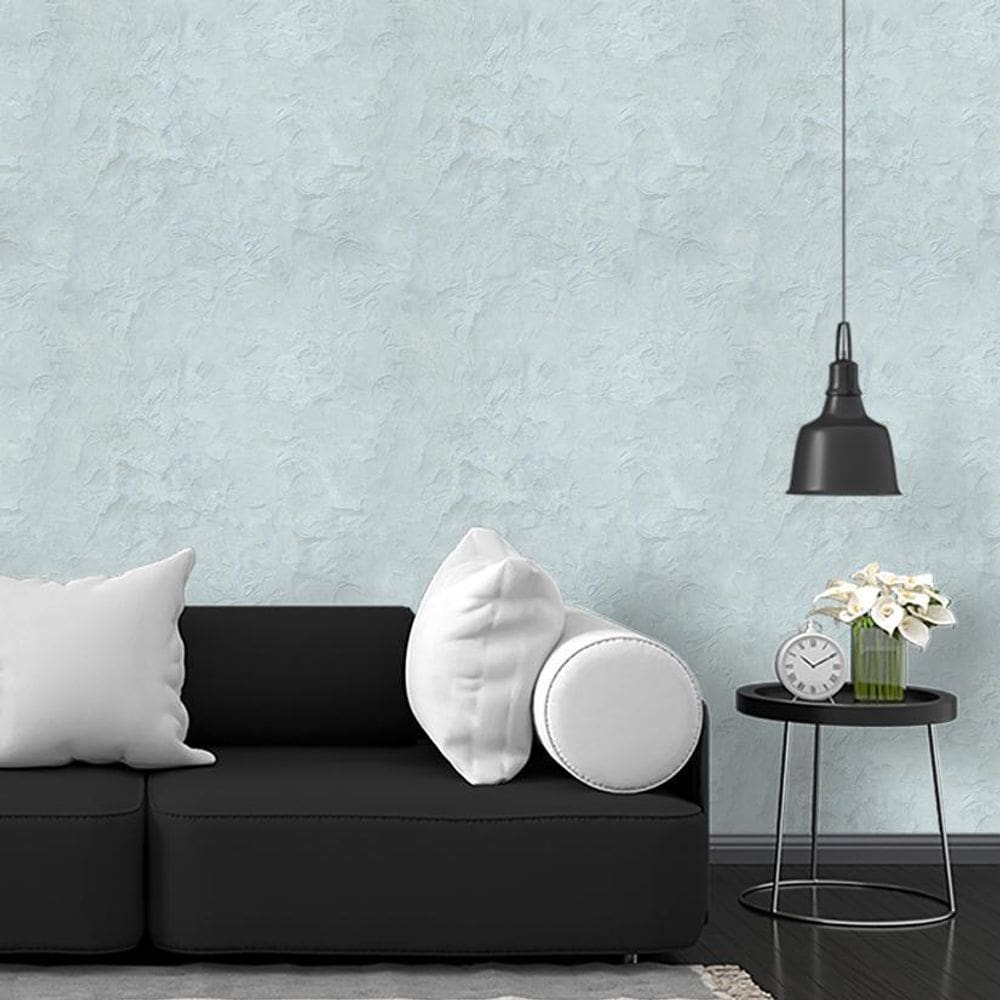 Papel De Parede Adesivo Cimento Claro Azulado - 3,0M