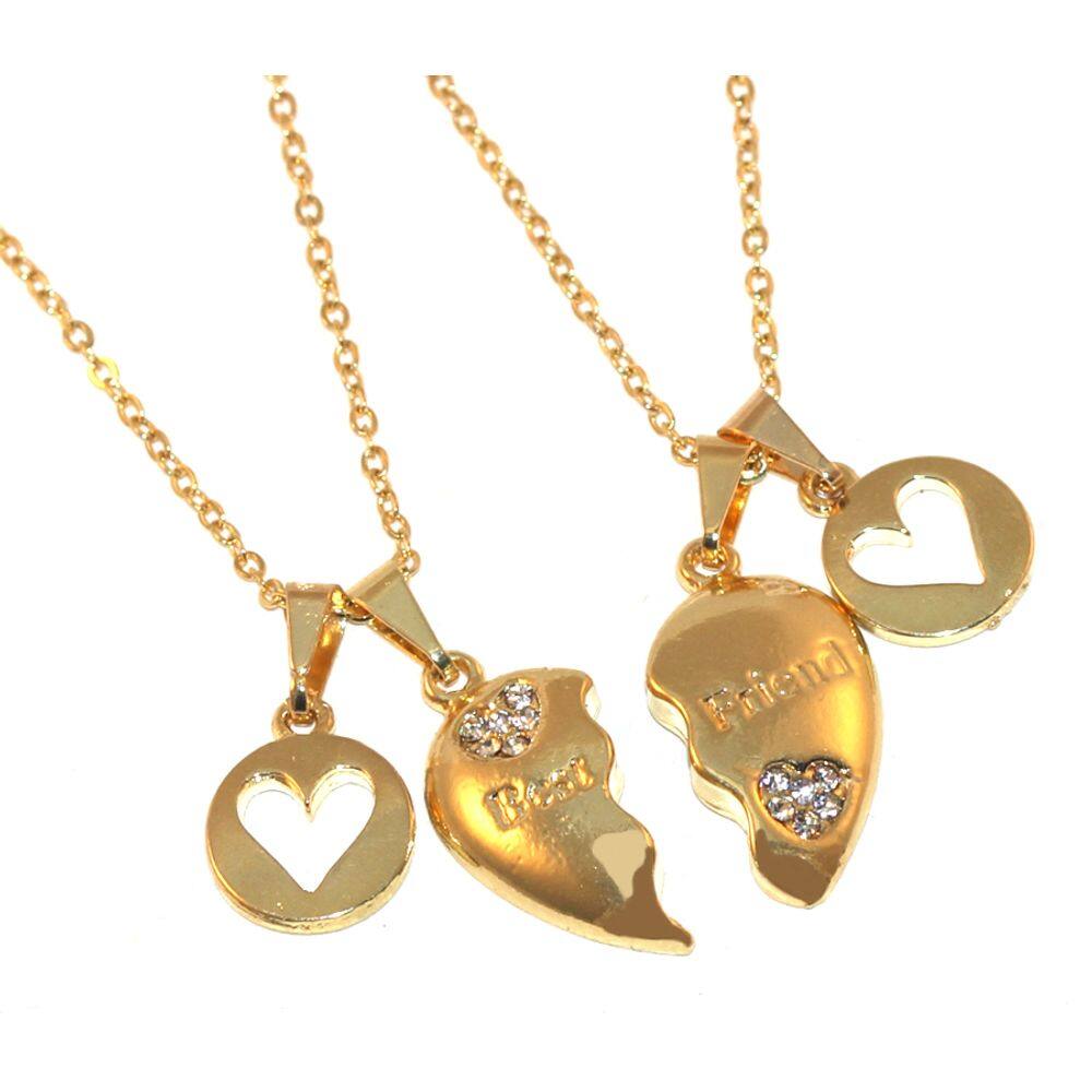 Colar Best Friends Amo Minha Amiga Folheado Ouro 18k