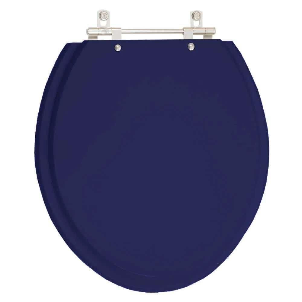Assento Sanitário Laqueado Convencional Oval Azul Marinho