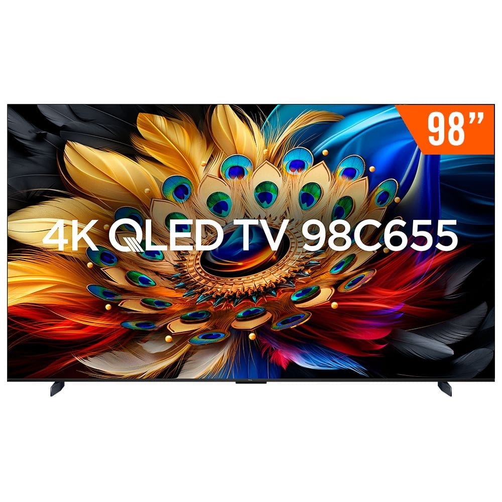 Smart TV QLED 98\" Android TV Ultra HD 4K TCL C655 Comando de Voz HDR10+ 120Hz Bluetooth