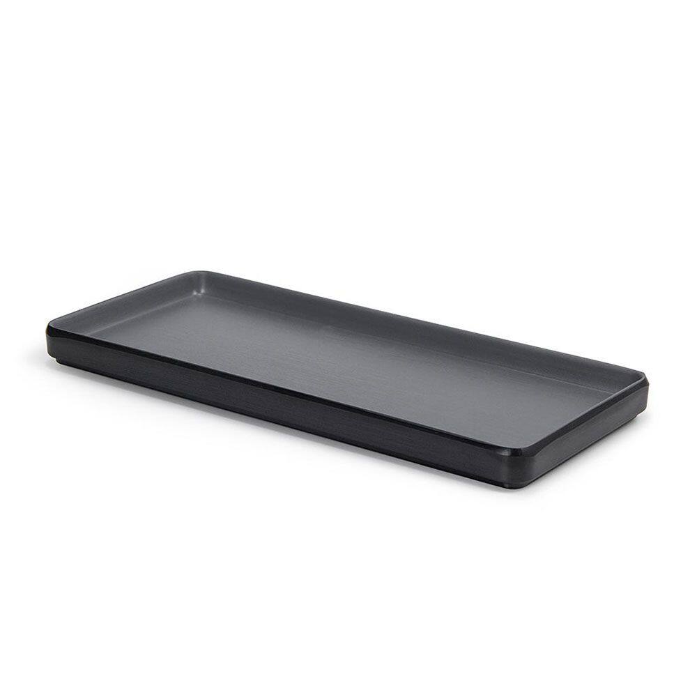 Petisqueira Prato Retangular Preto Cinza Melamina 32cm