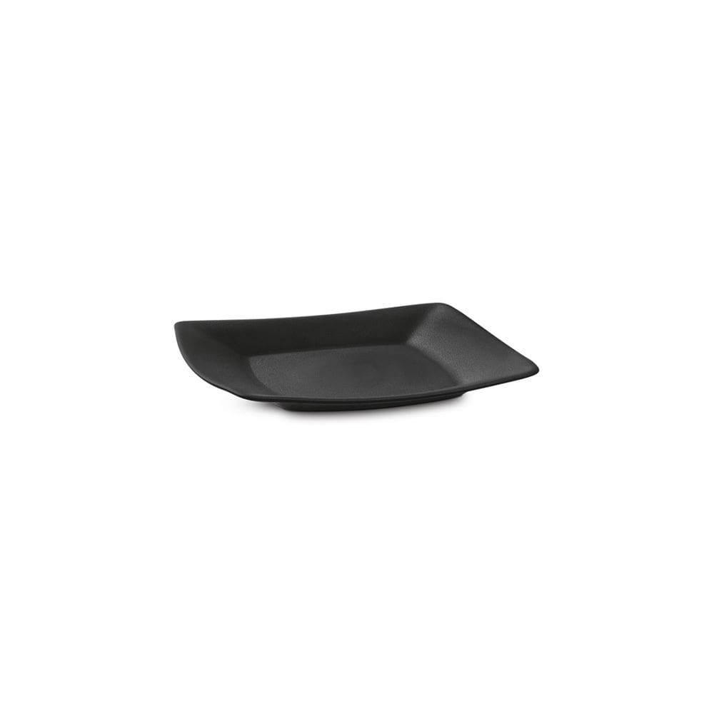 Prato Raso Lanche Preto Plastico Solido BPA Free 18cm