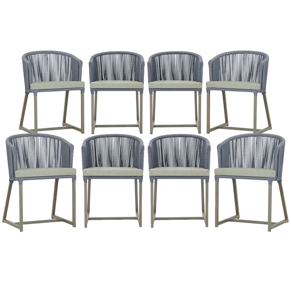 8 Cadeiras de Jantar Área Noronha em Alumínio