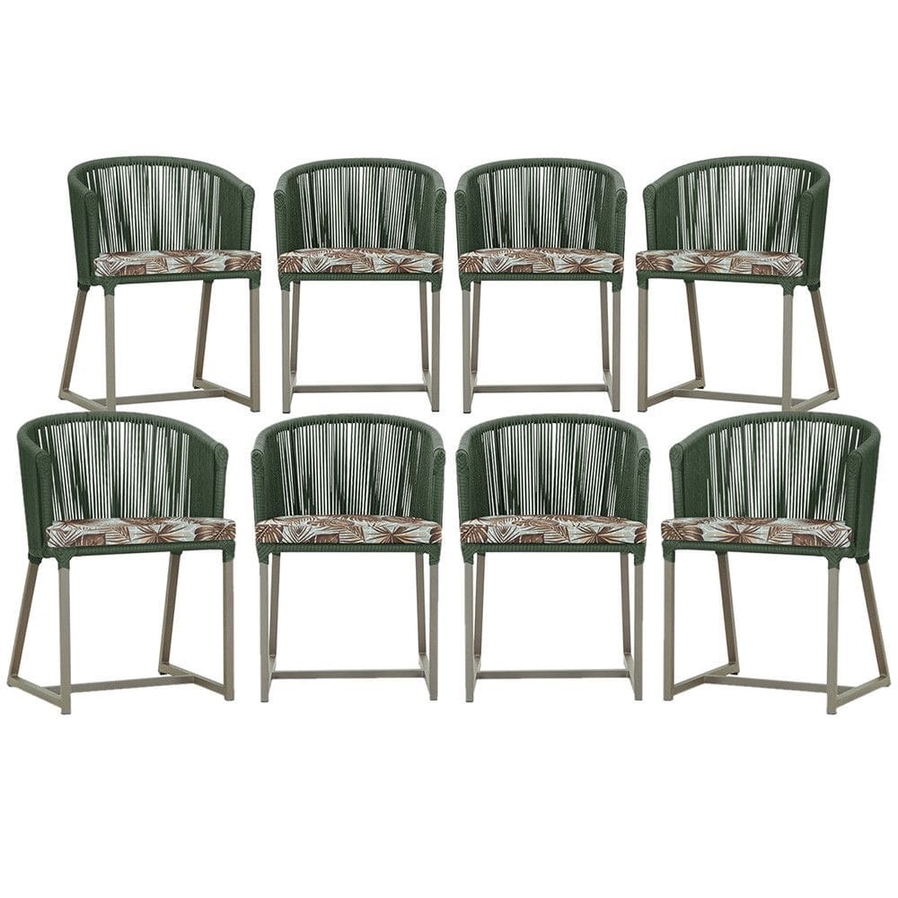 8 Cadeiras de Jantar Área Noronha em Alumínio