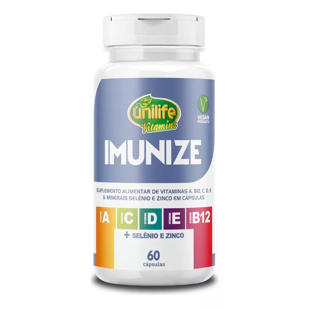 Imunize Multivitamínico A C D E e B12 600mg 60caps - Unilife