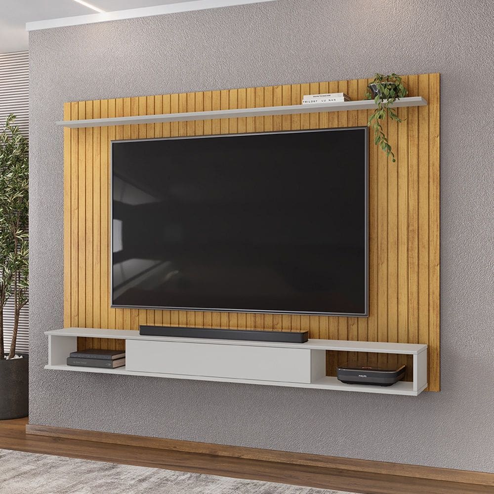 Painel para TV até 60 Polegadas 1 Prateleira Rio Cedro Bali DJ Móveis