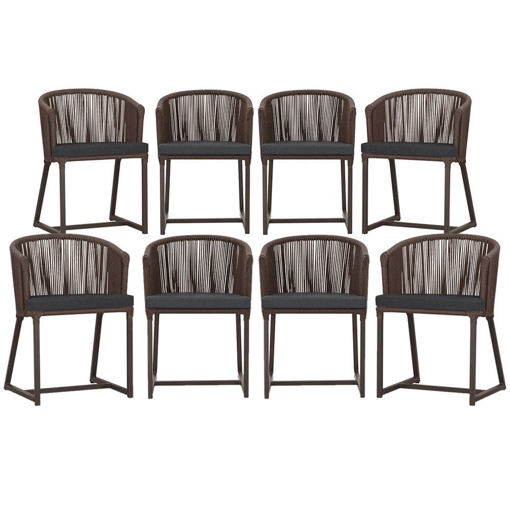 8 Cadeiras de Jantar Área Noronha em Alumínio