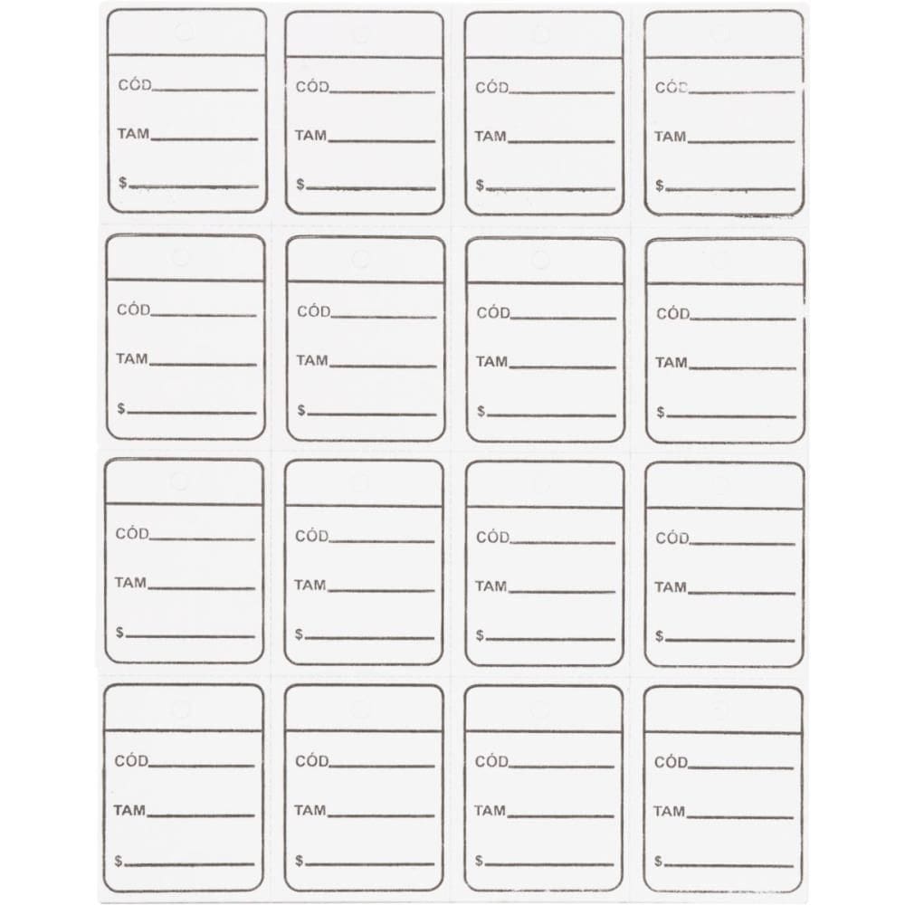 Etiqueta Para Marcacao Tag 30X38Mm Cartao Branca com 1000