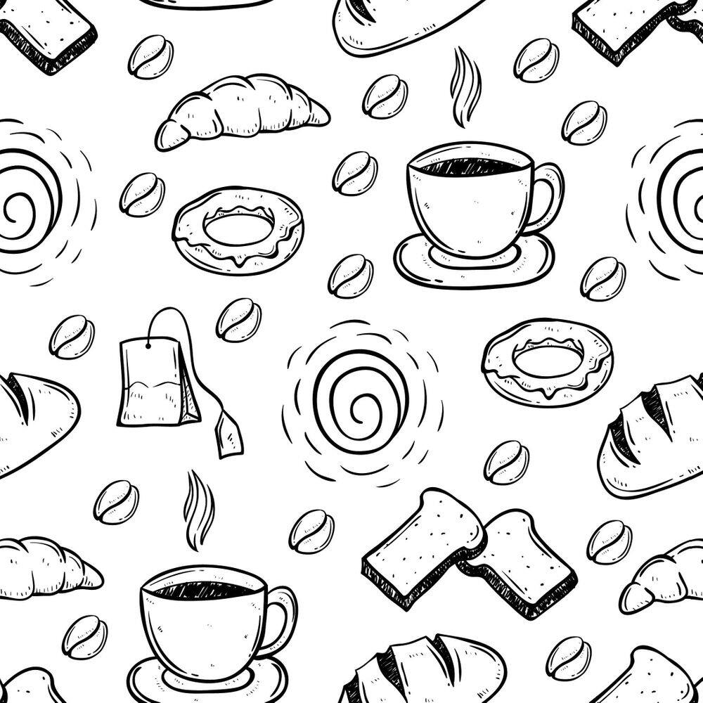 Papel De Parede Adesivo Casual Branco Café E Pão - 3,0M
