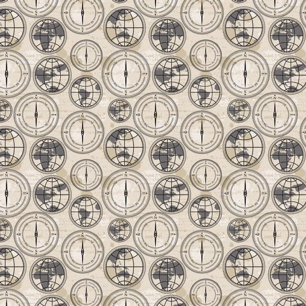 Papel De Parede Bussolo Globo Terrestre Autocolante Lavável