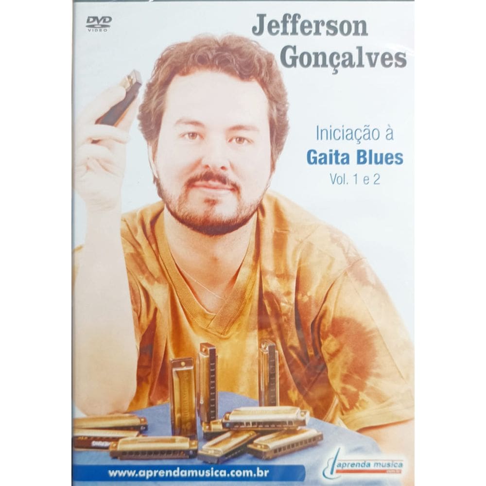 DVD Jefferson Gonçalves - Iniciação à Gaita Blues Vol. 1 e 2