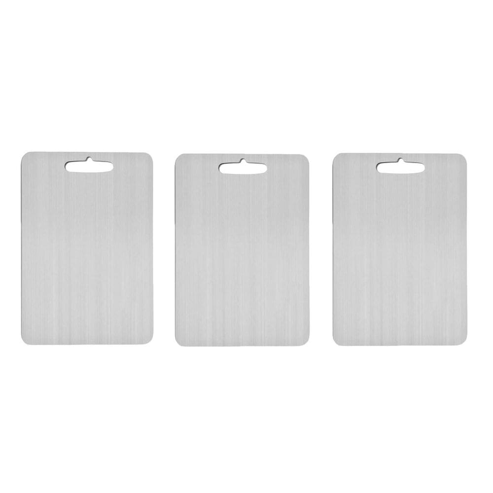 Tabua de Carne Corte Cozinha Profissional 36cm Aço Inox 3un