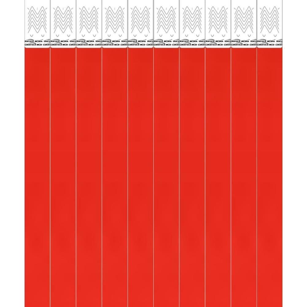 Pulseira Identificação Vermelho 100 unid - Tecnomidia