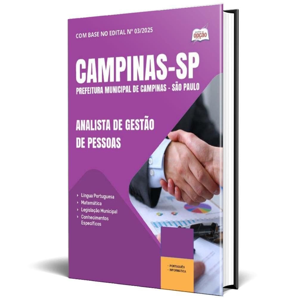Apostila Prefeitura Campinas Sp 2025 Analista Gestão Pessoas