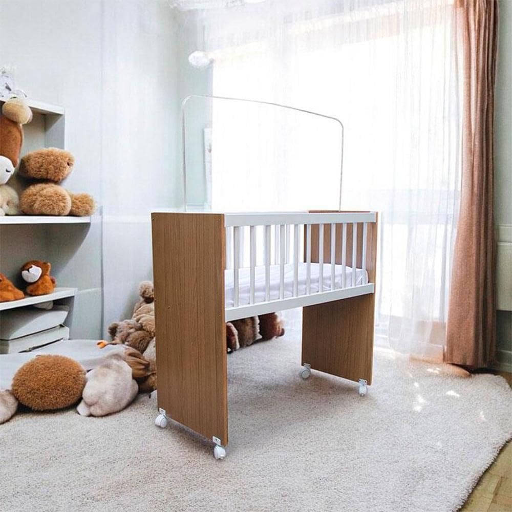 Mini Berço Moisés Ambiente Alegria Branco Amadeirado com Colchão – Veronez