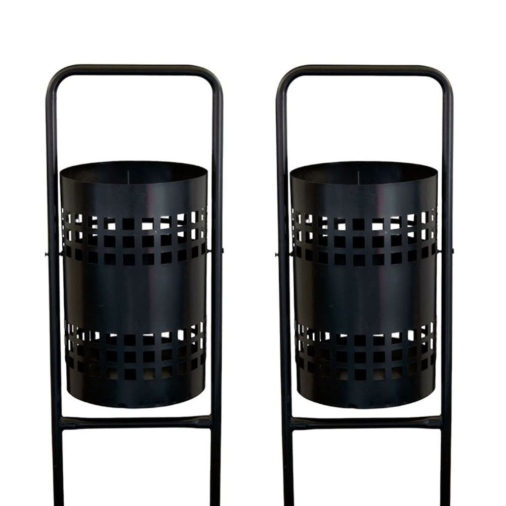 Kit 2 Lixeiras Pátios Parques Calçada Rua Redonda Tela 113cm