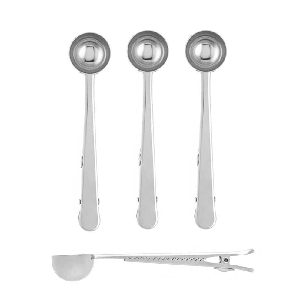 Colher Medidora Prendedor Clip Inox Utensilio Cozinha 4un