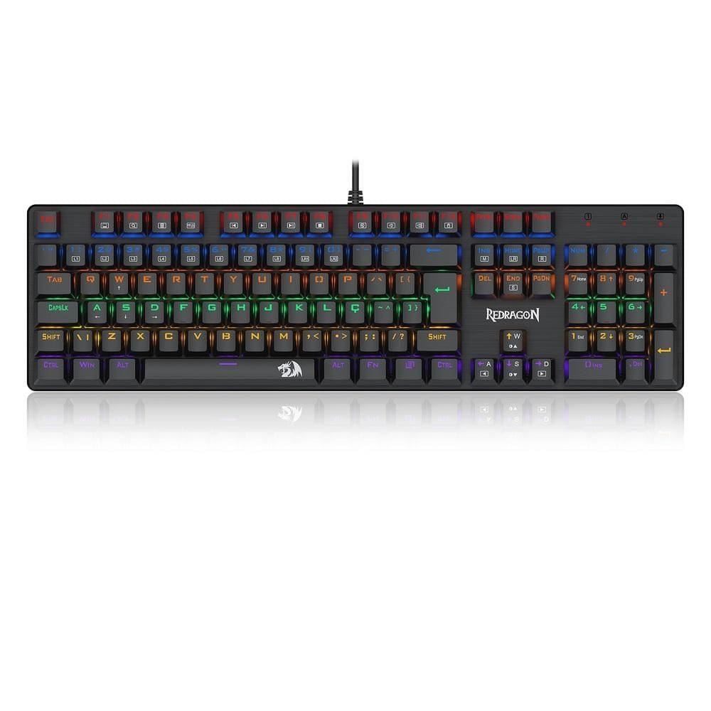 Teclado gamer mecânico Valheim, ABNT2 Switch Marrom, K608-R (PT-BROWN), REDRAGON