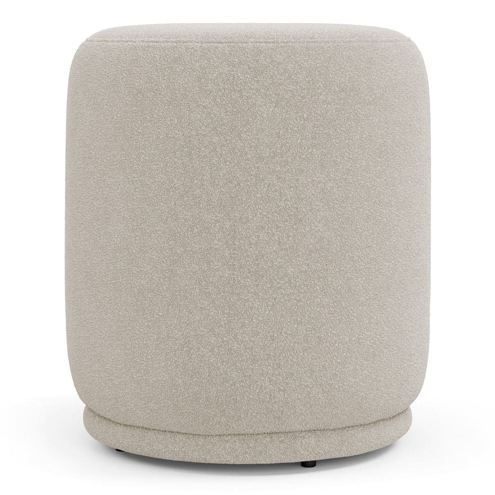 Puff Decorativo Orgânico Living Mavi Bouclê Bege - Desk Design