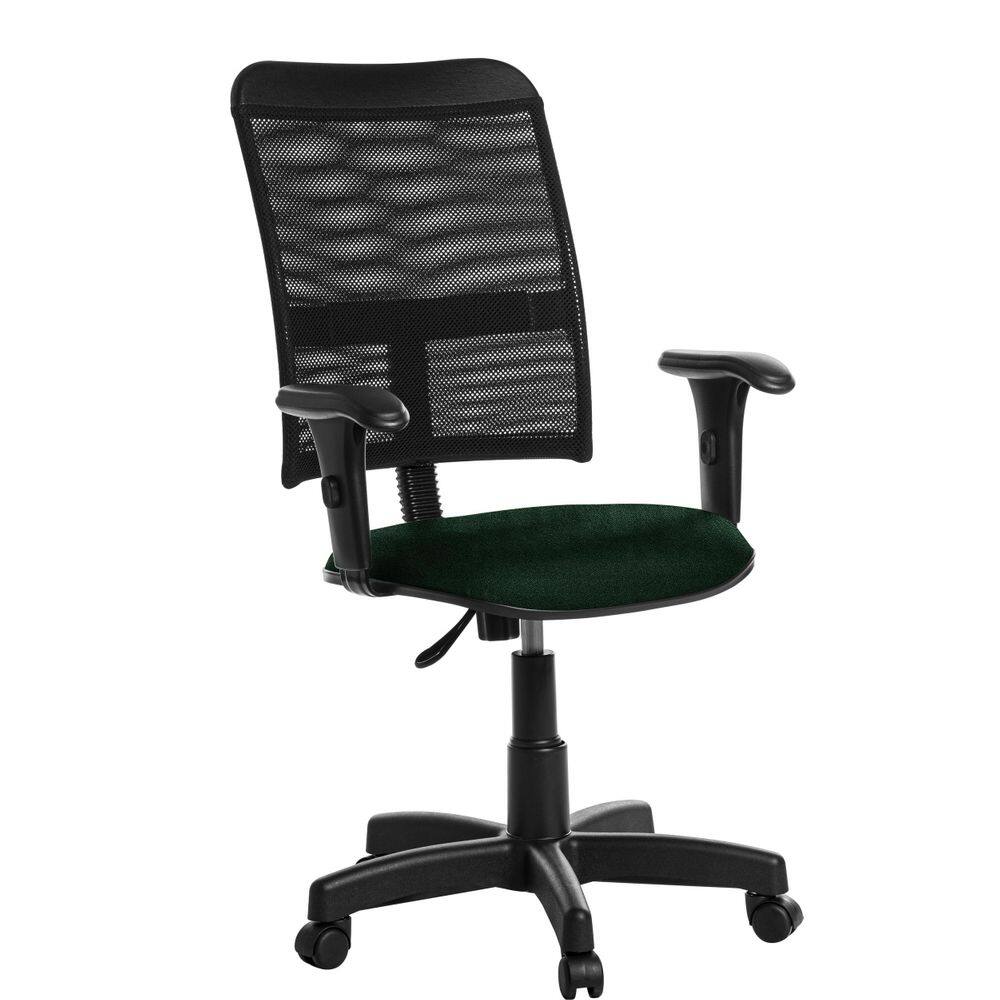 Cadeira de Escritório Giratória Mesh com Braço Verde