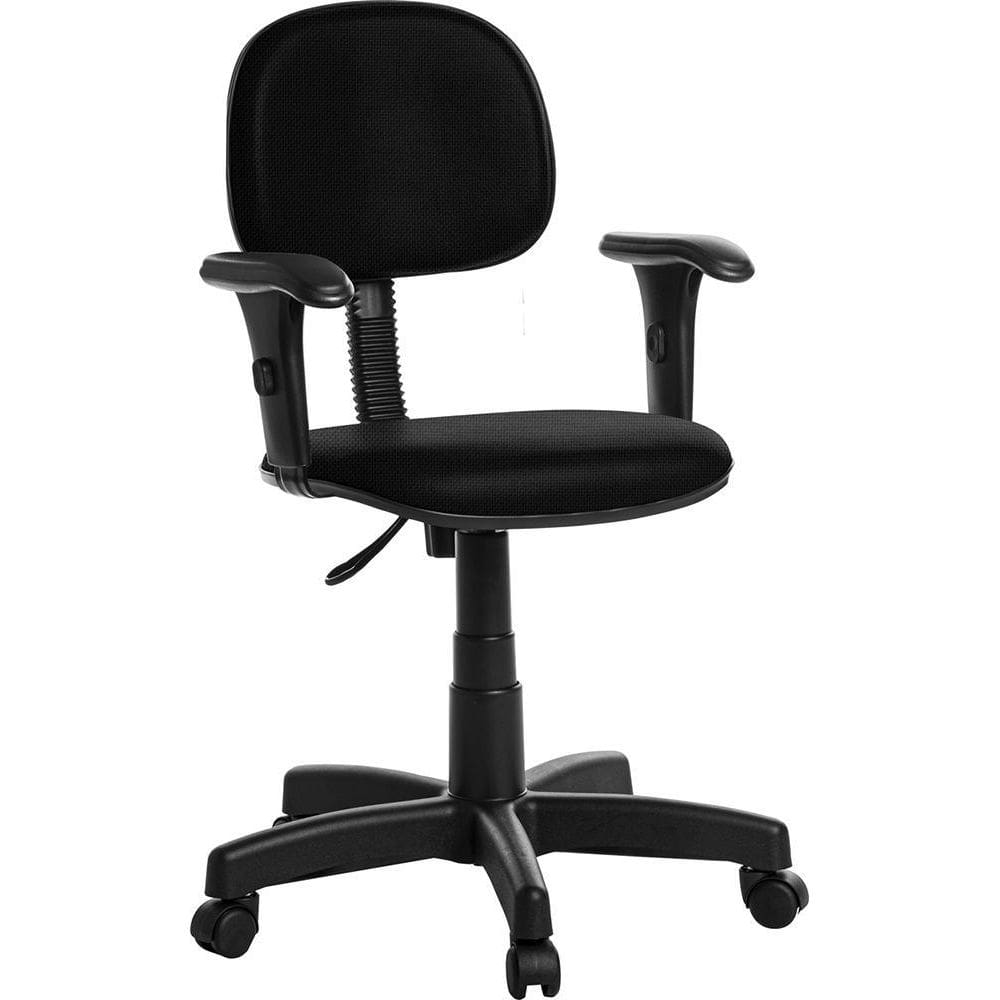 Cadeira De Escritório Secretaria Com Braço Rj Preto