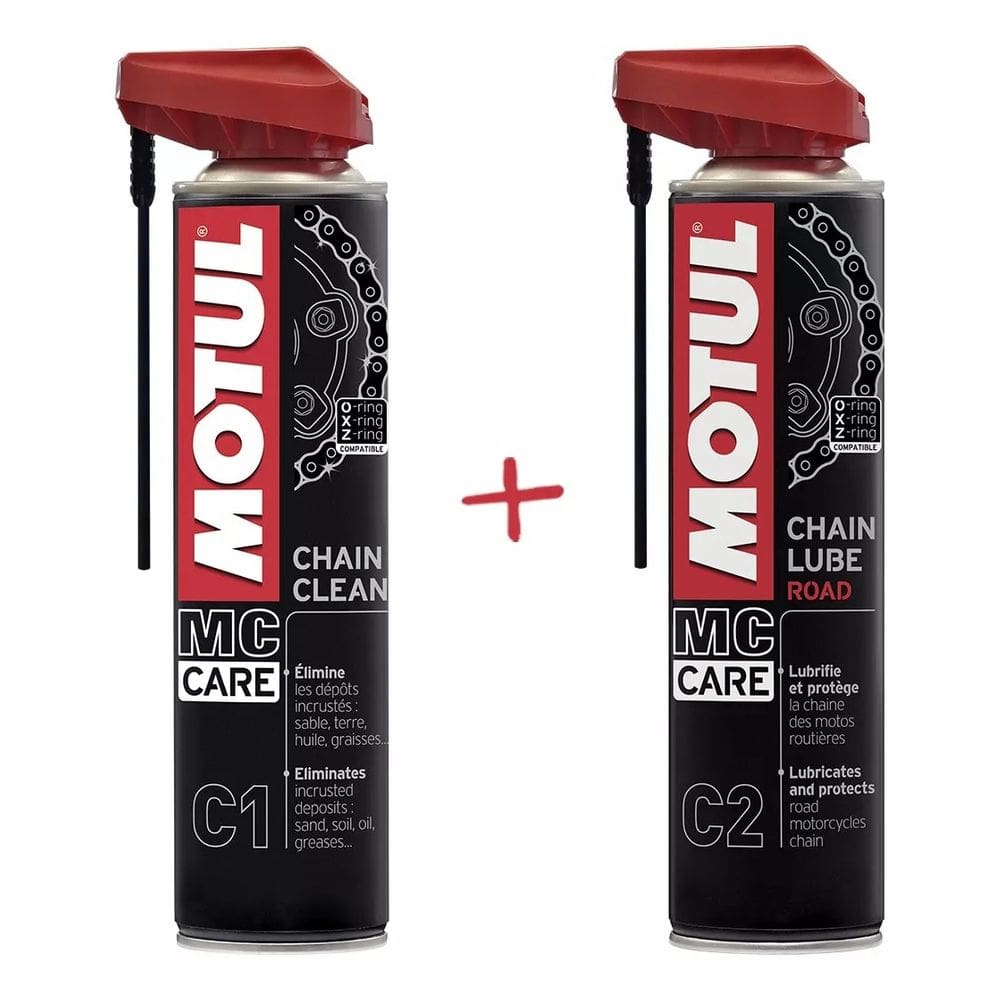 Kit Motul C1 Chain Clean 400ml + C2 Chain Lube Road 400ml