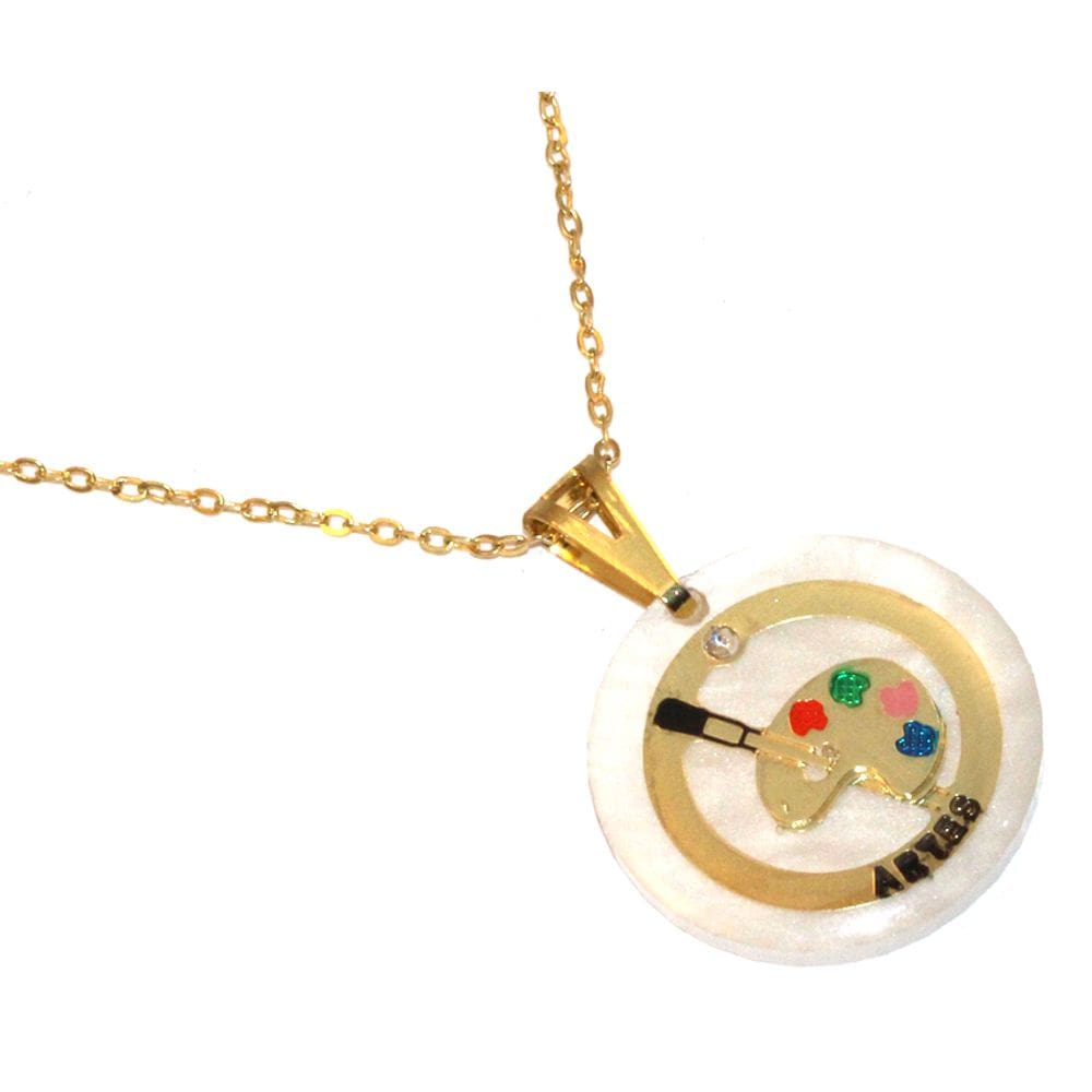 Colar Cordão Artes Painel de Pintura Pintor Folheado 18k