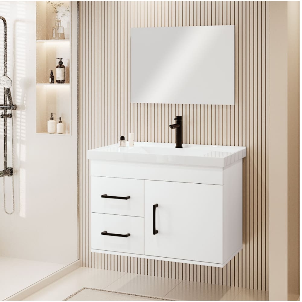Kit Armário para Banheiro Ônix 63 - Branco