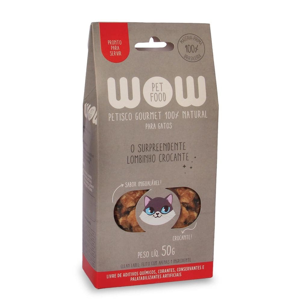 Petisco Natural Wow Pet Food De Lombinho Para Gatos 50G