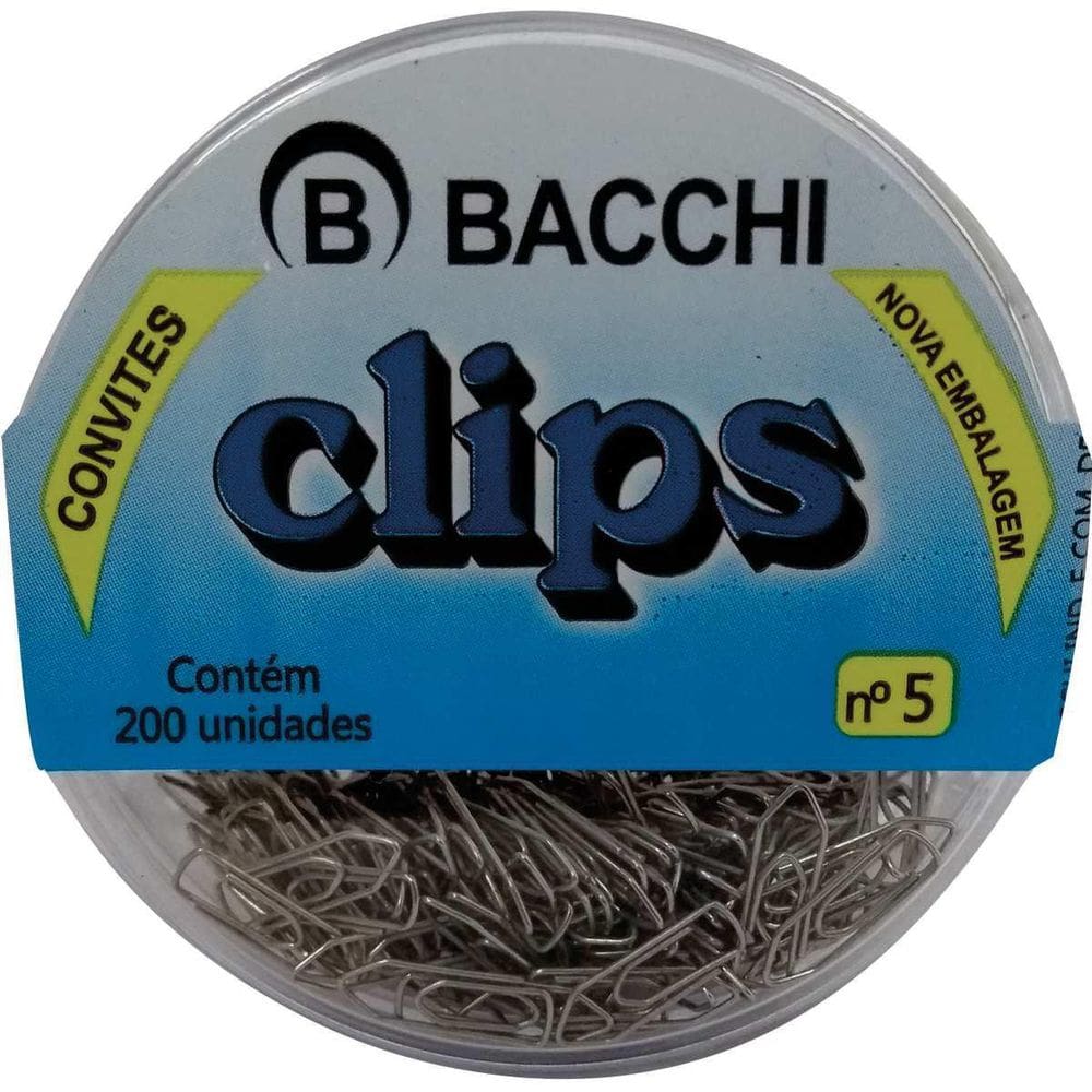 Clips Colorido Ref.5 Mini Prateado C/200Unid. Pacote Com 10